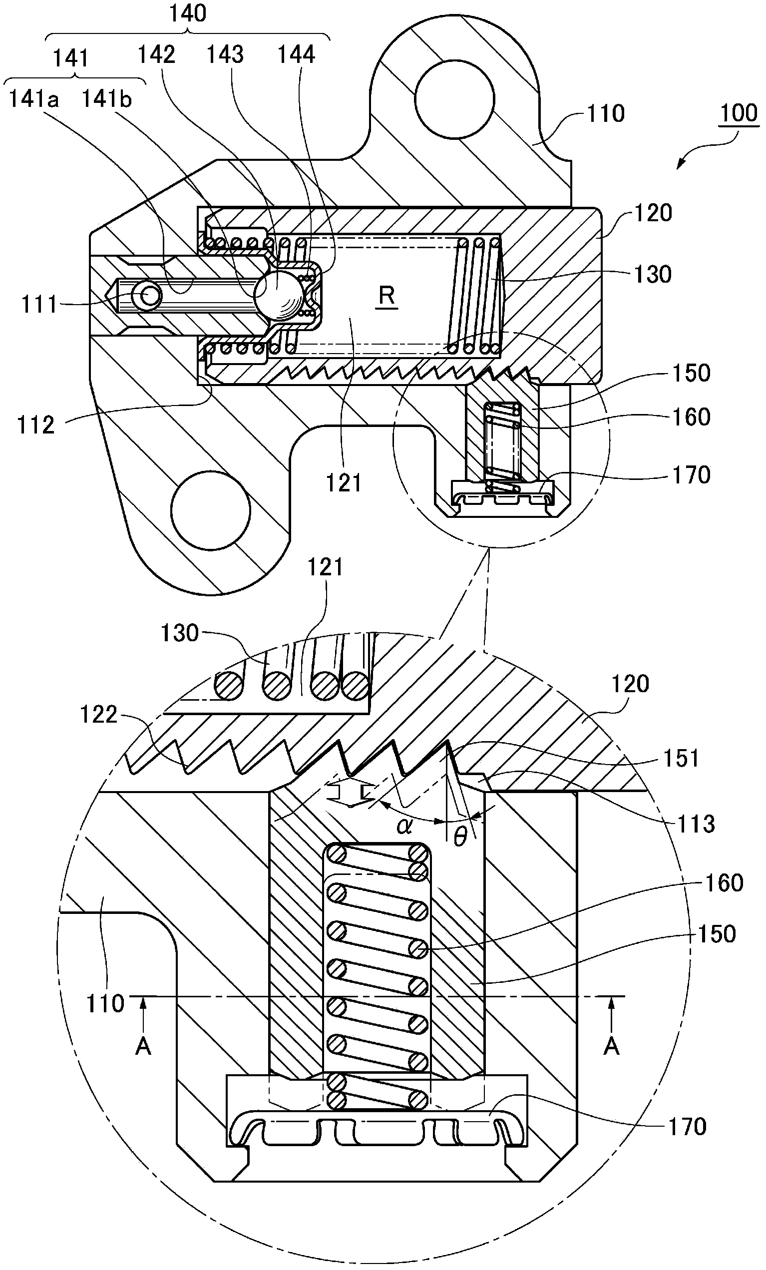 Ratchet type tensioner