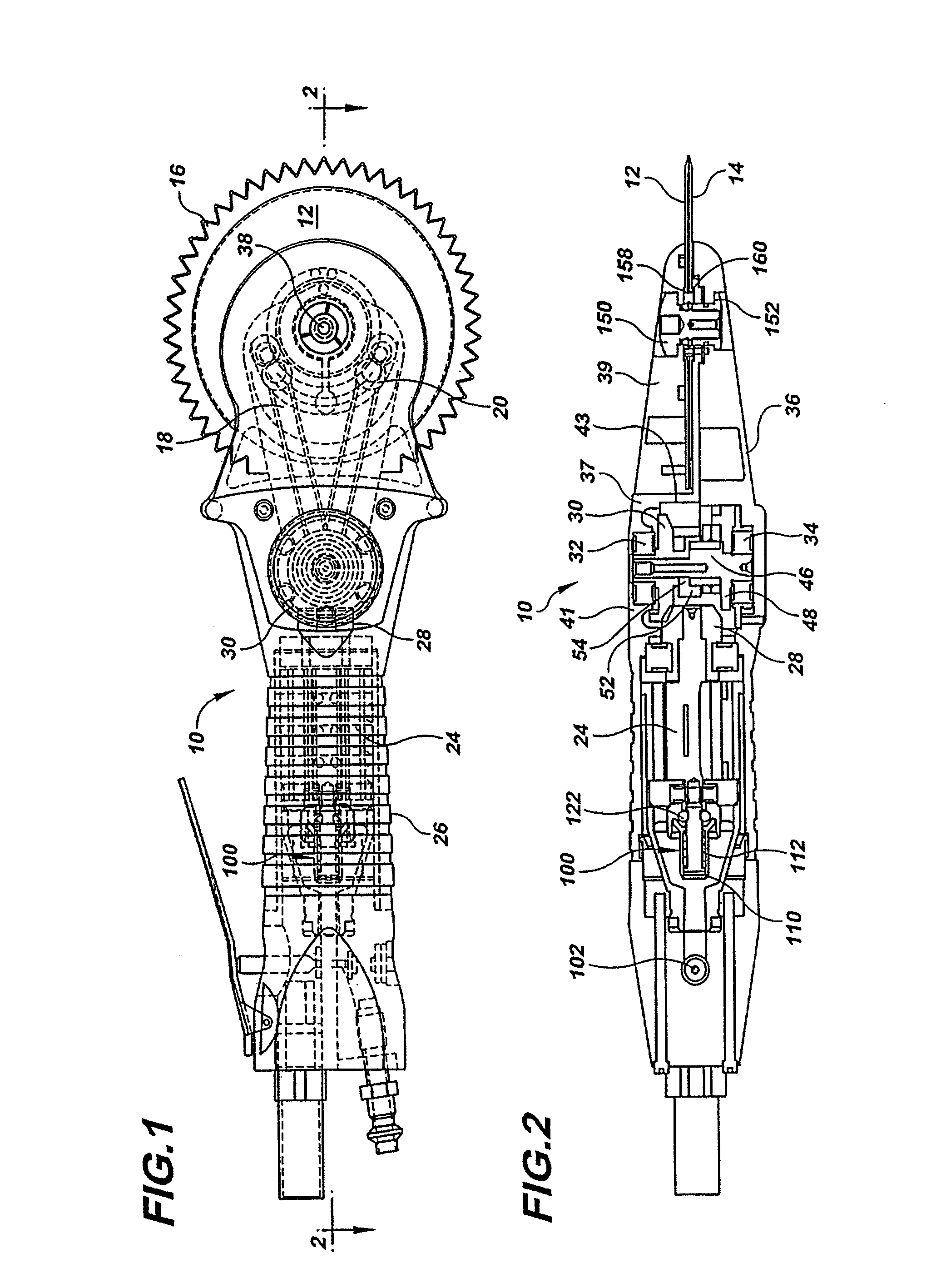 Dehider with governor and strengthened blade