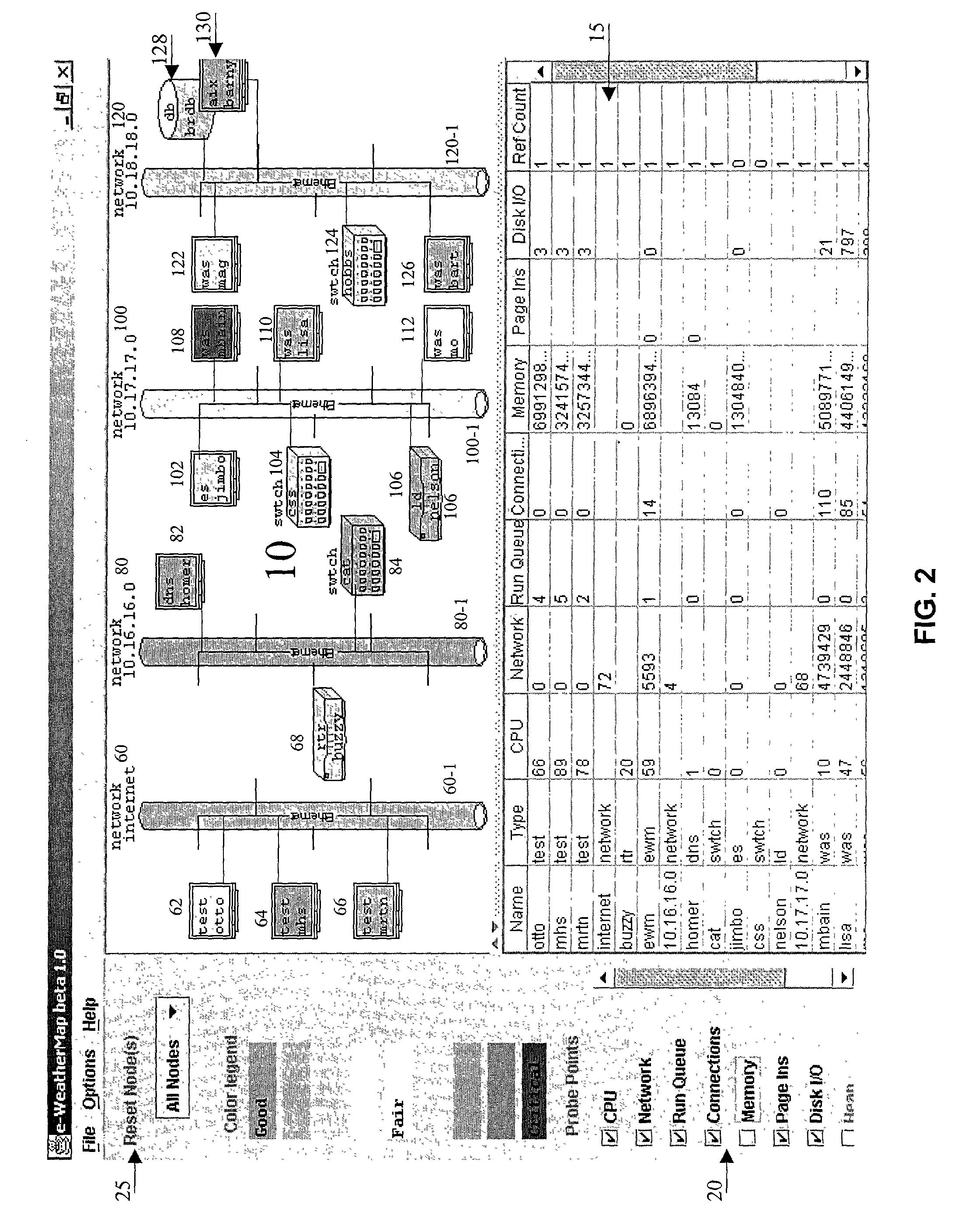 Method and apparatus for visualizing metrics in a data space