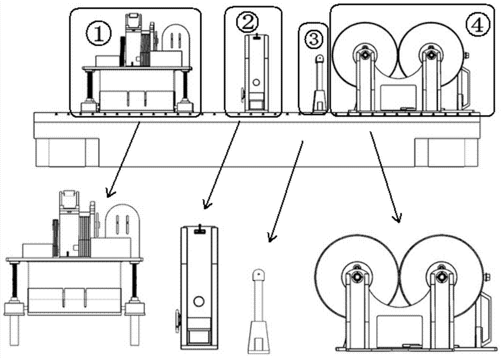 Torsional vibration test bench for front and rear drive vehicle power transmission system