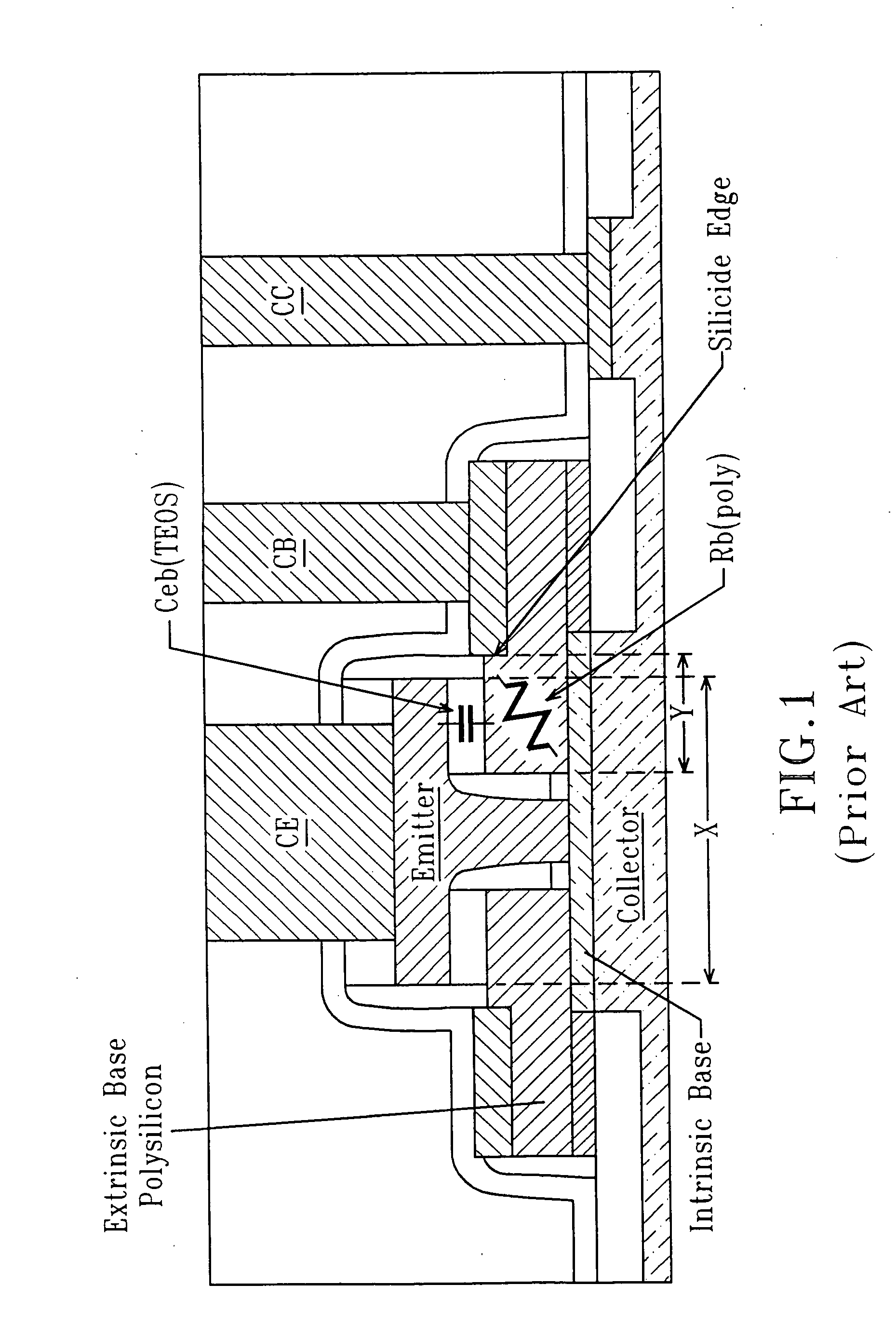 Bipolar transistor having self-aligned silicide and a self-aligned emitter contact border