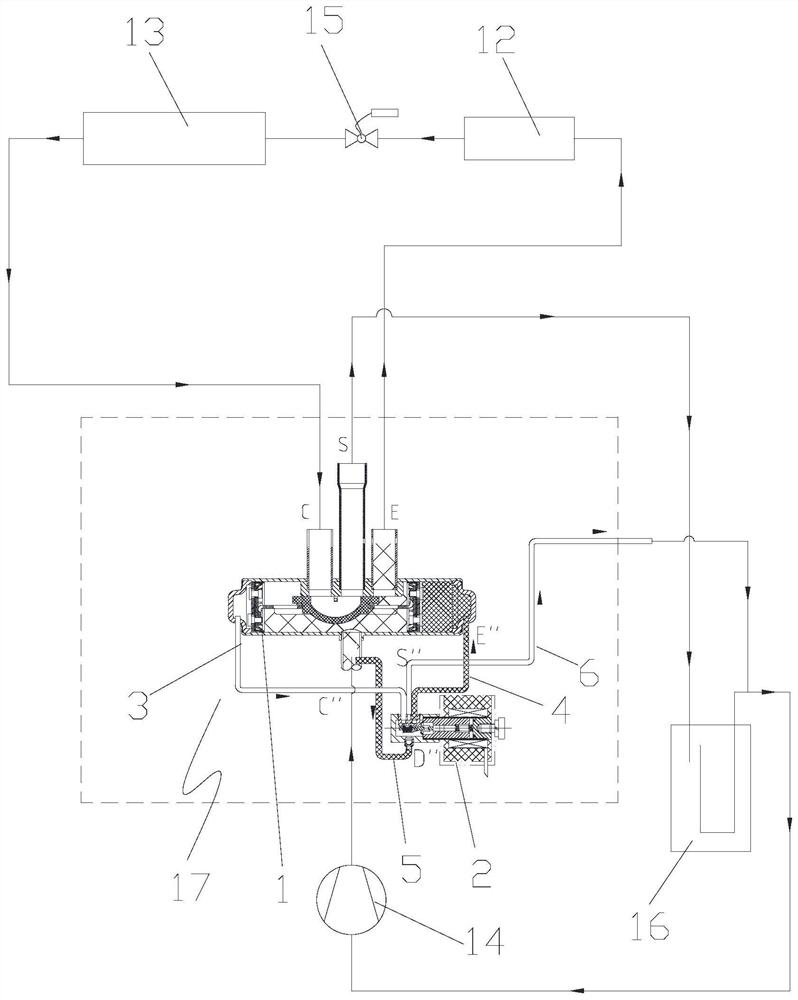 Four-way valve and air conditioning system