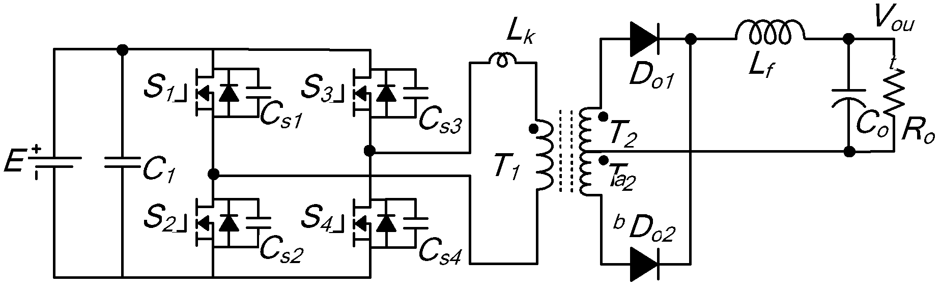 Series-type half-bridge DC-DC (direct current) converter