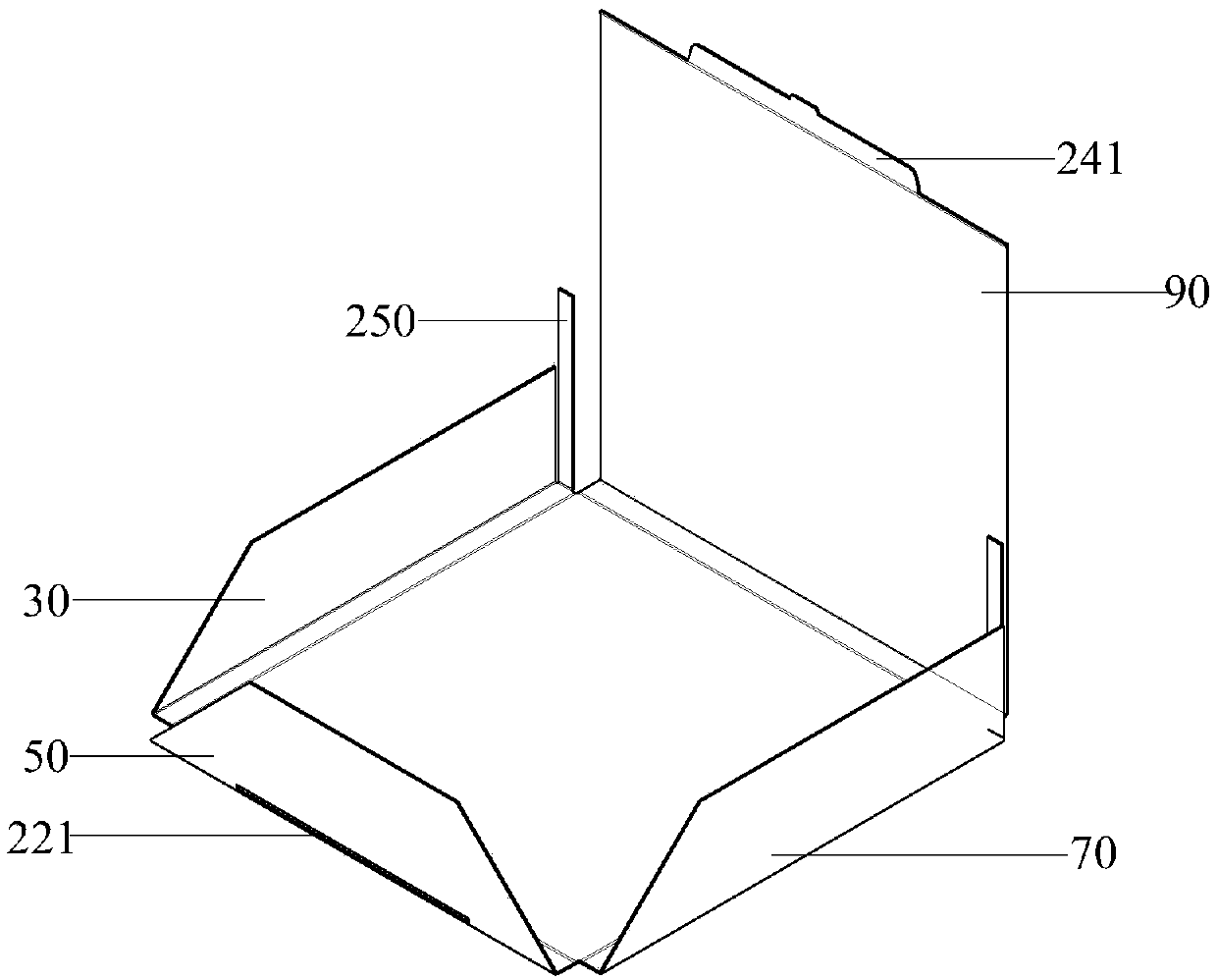 Integral molded packaging box, molding die and molding method for molding the packaging box