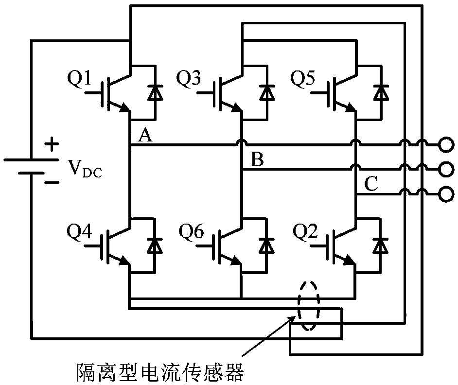 Topology capable of realizing multiple phase current reconstruction algorithms