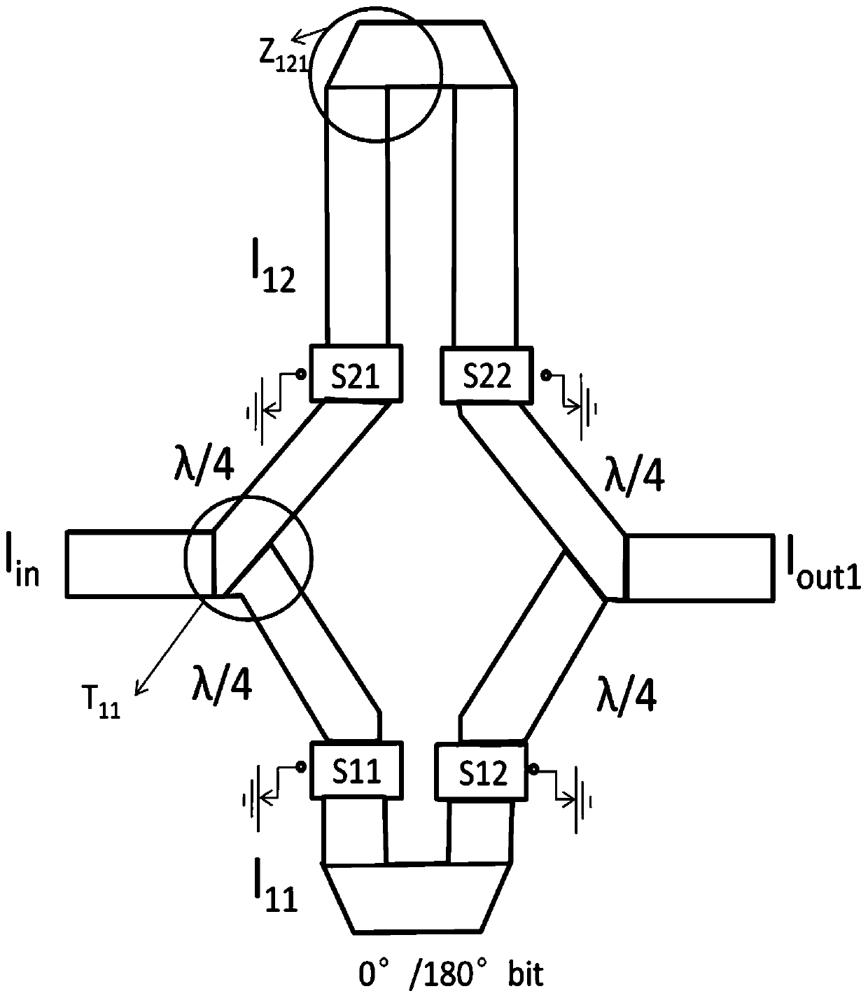 Mixed phase shifter based on MEMS switch