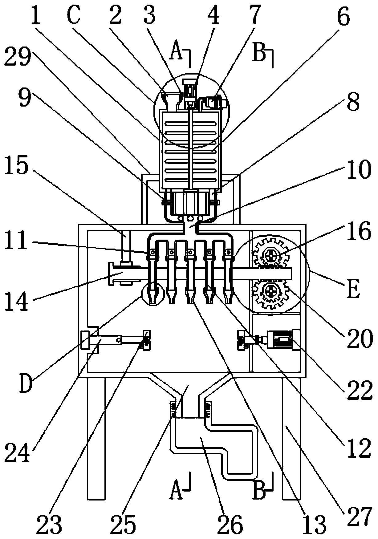 Sand blasting machine capable of conveniently adjusting injection flow