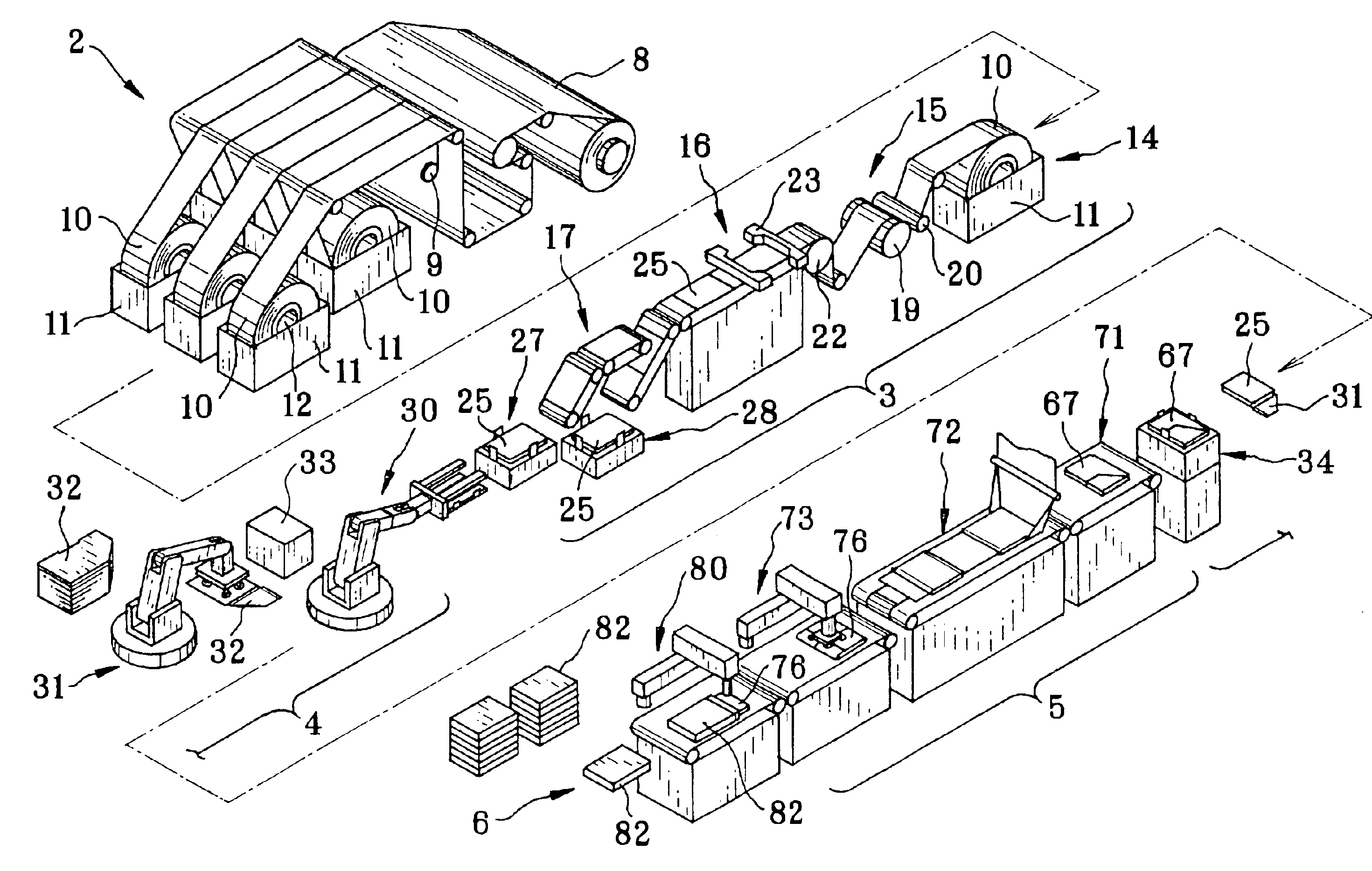 Sheet package producing system, sheet handling device, and fillet folding device