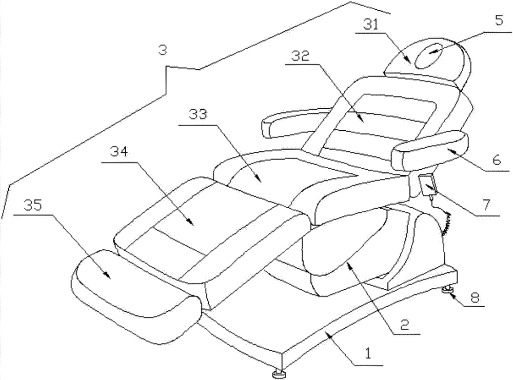 Intelligent adjustable operation bed for hair transplantation