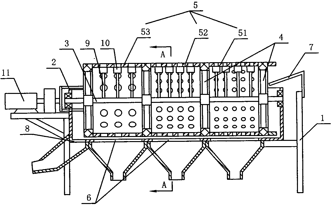 Particle material sieving machine