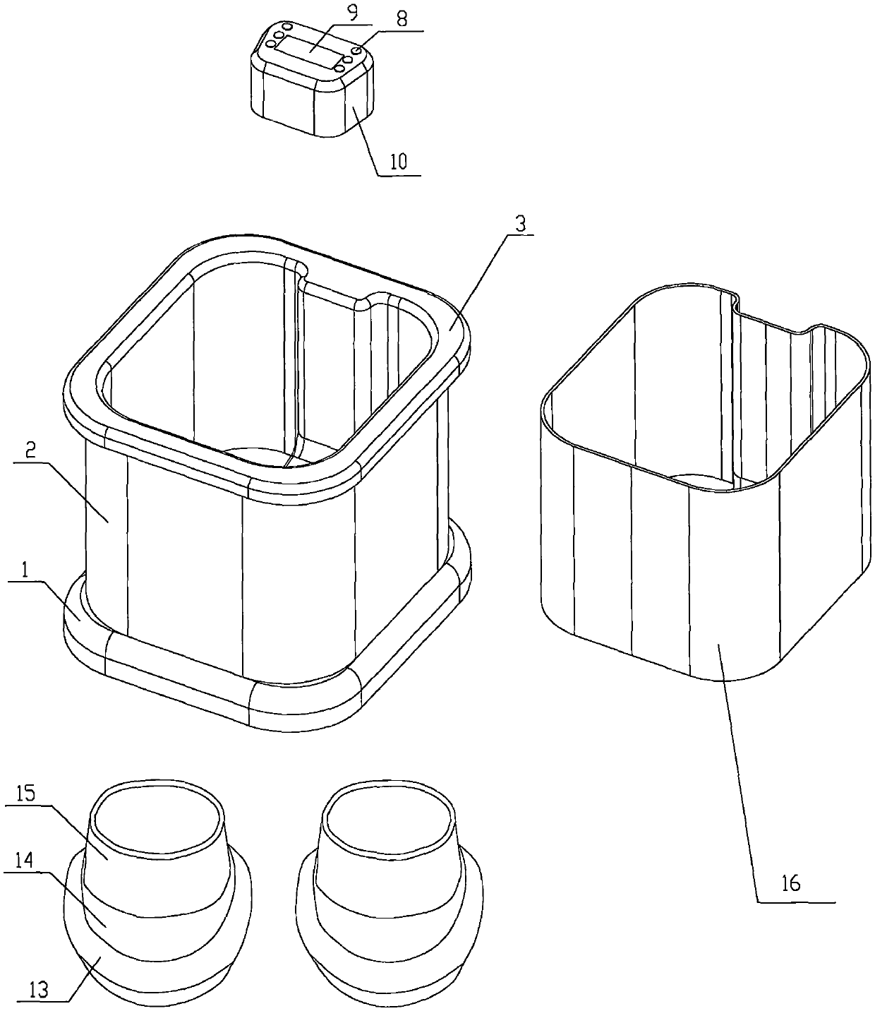 Footbath tub with sole massage function and intelligent control method of footbath tub