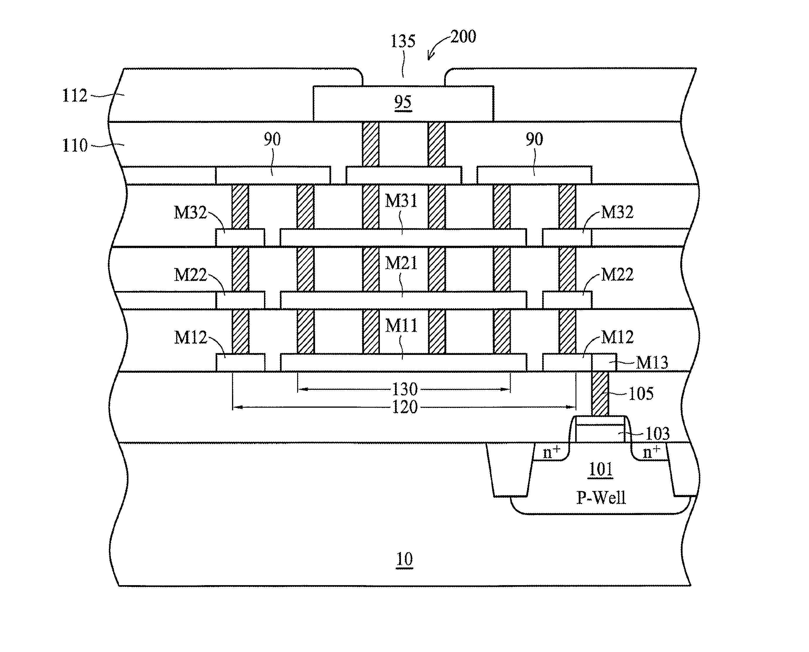 Chip pad resistant to antenna effect and method