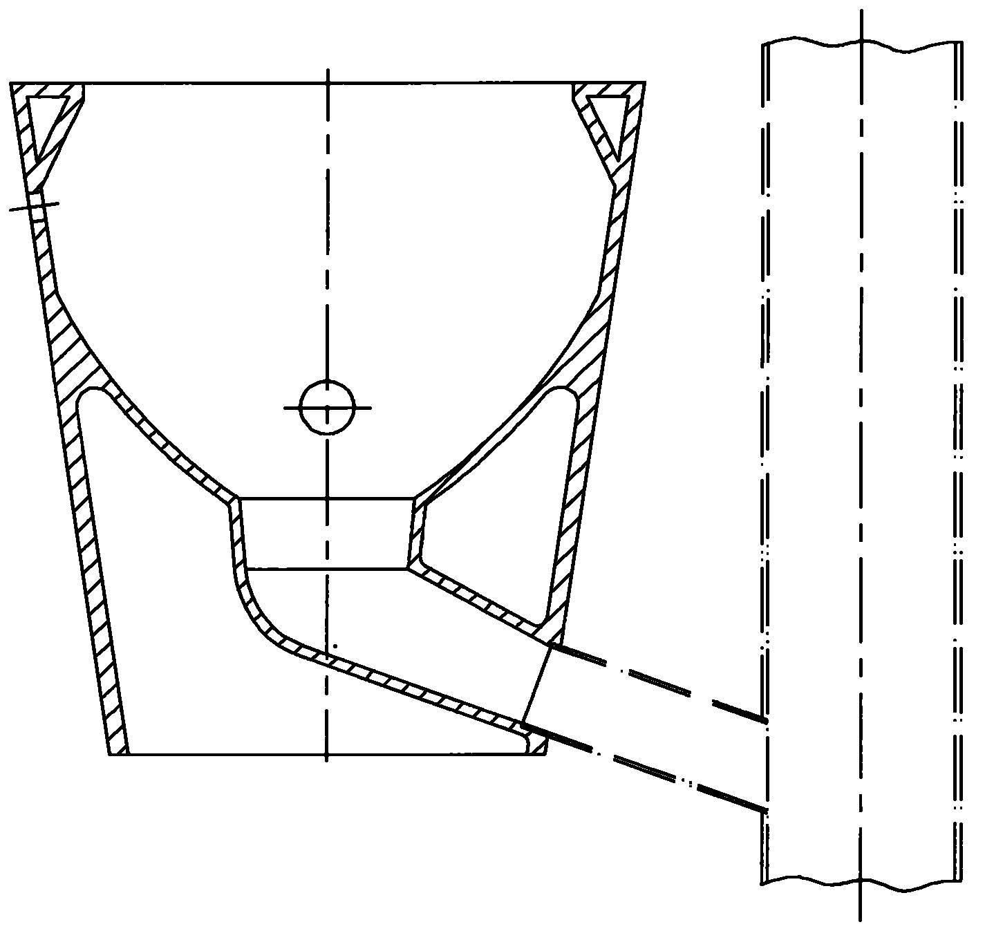 Horizontal-type water-tank-free water-saving stool