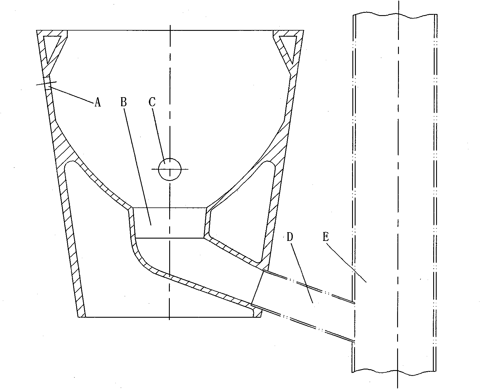 Horizontal-type water-tank-free water-saving stool