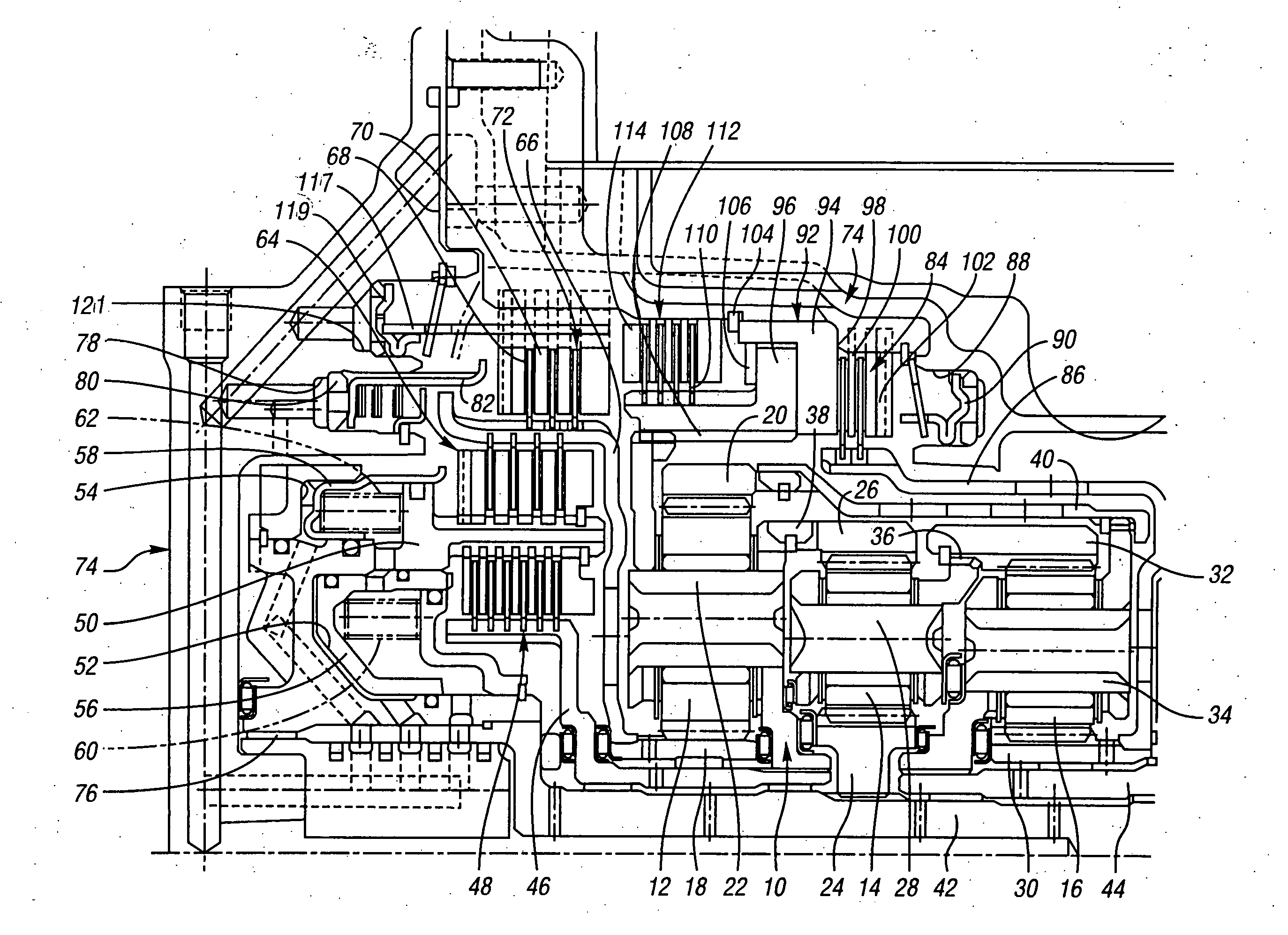 Planar coupling assembly for an automatic transmission