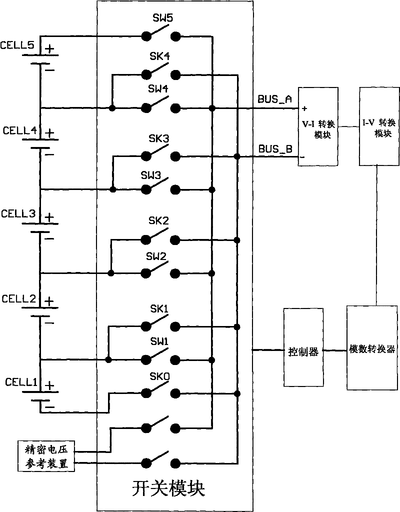 Battery voltage detecting device in serially-connected battery pack and method of battery voltage detecting device