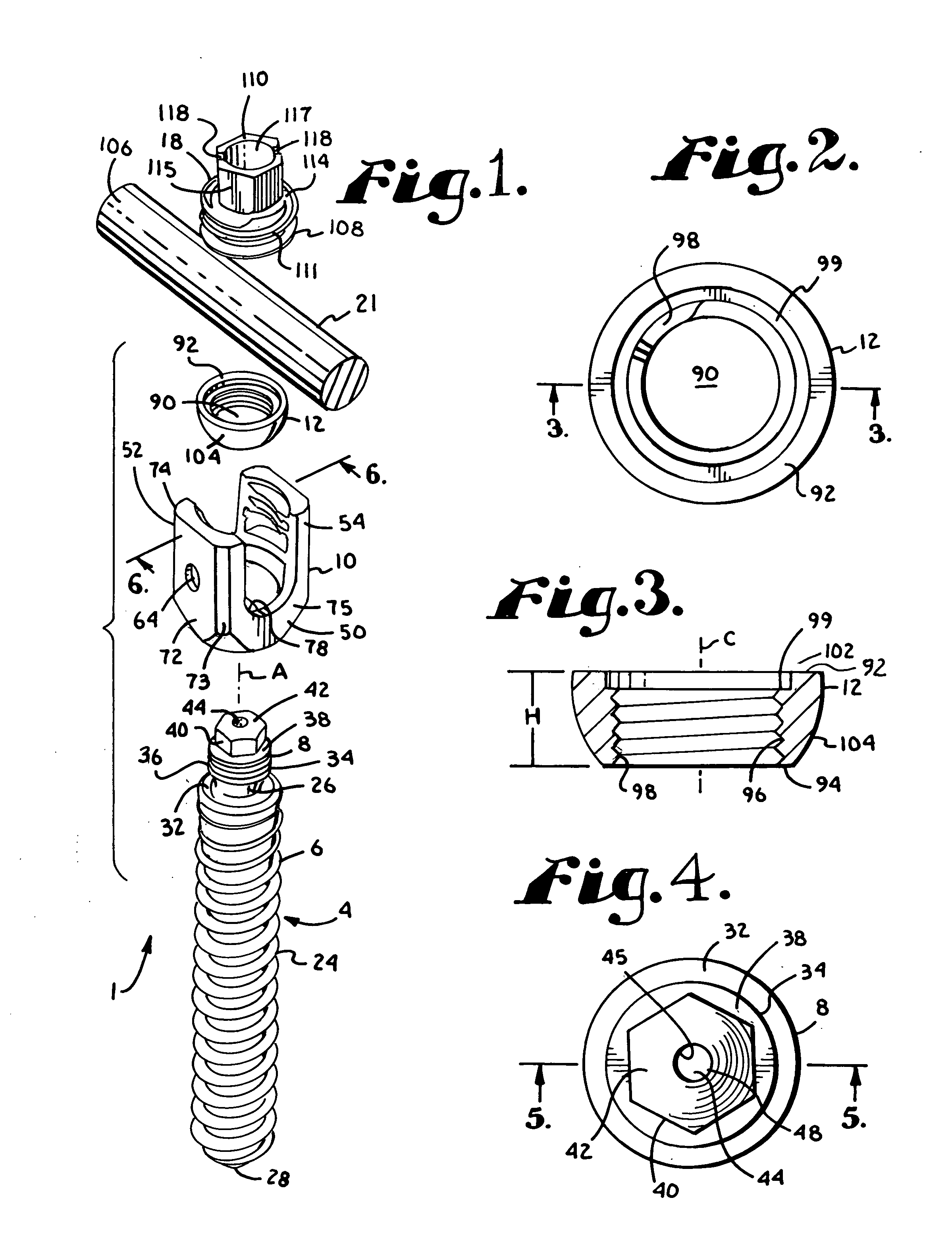 Polyaxial bone screw with helically wound capture connection