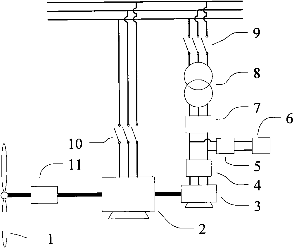 Variable-speed constant-frequency wind power generation device having energy storing device