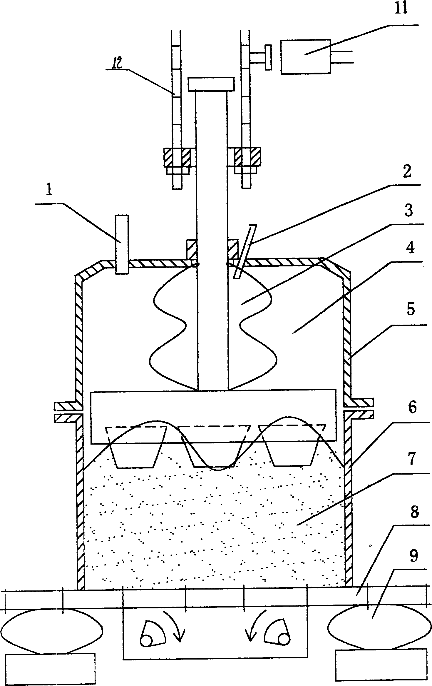 Anodic carbon block vibrating and shaping method for aluminium