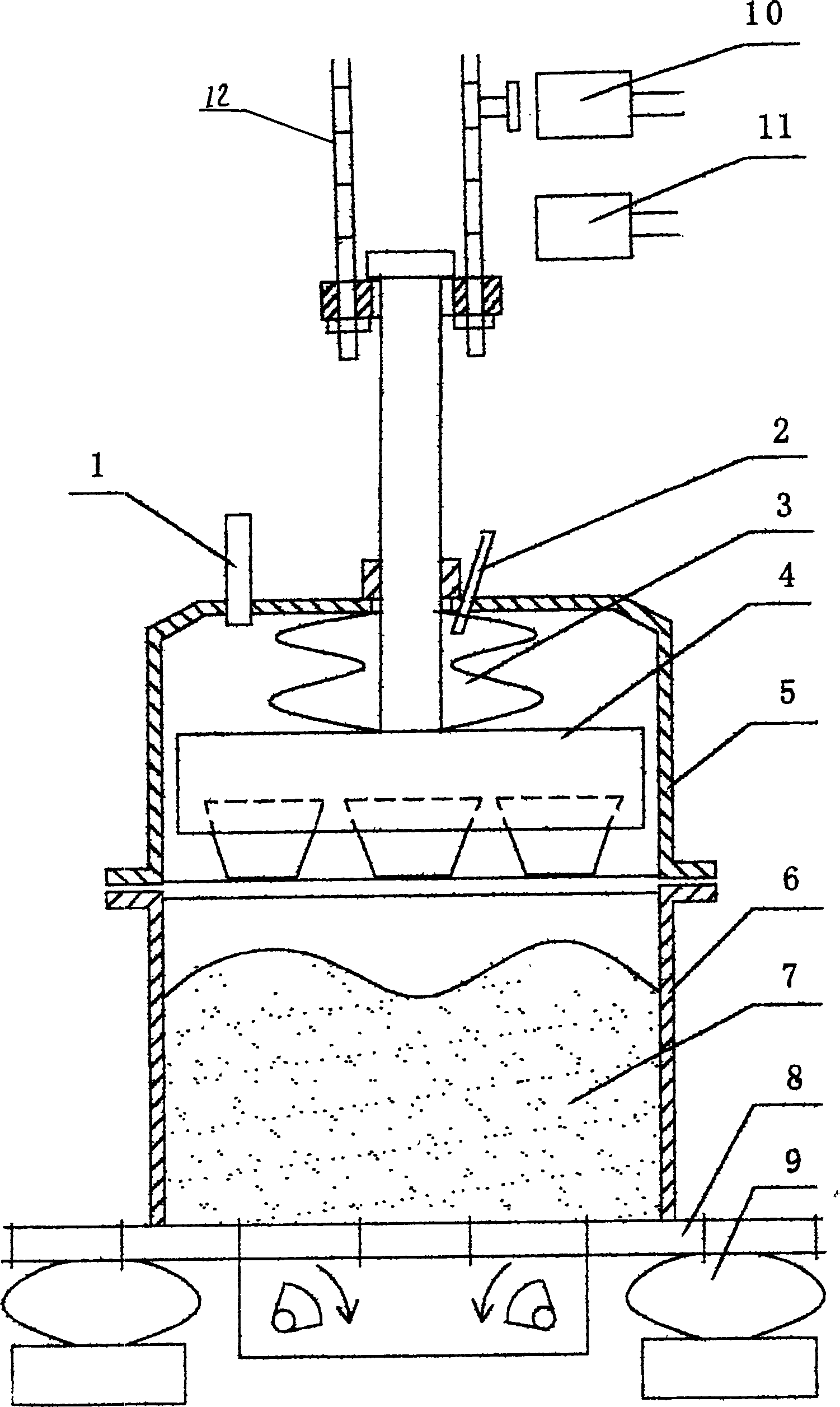 Anodic carbon block vibrating and shaping method for aluminium