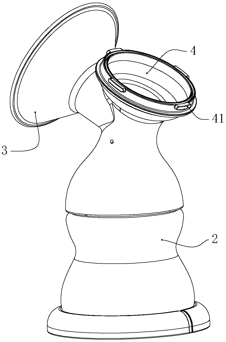 Breast pump with airbag capable of quick rebounding