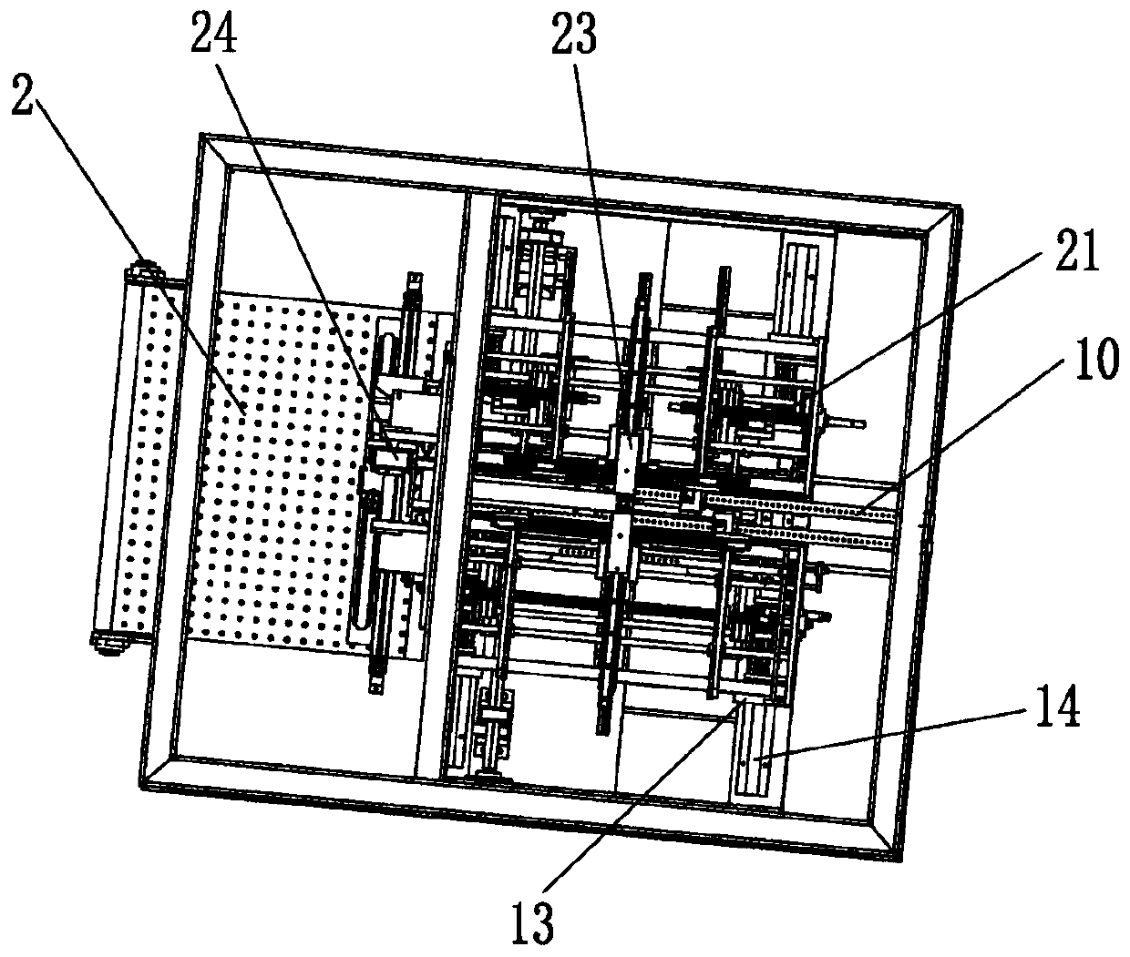 Corner-sticking-free mold-free lid and base box forming mechanism