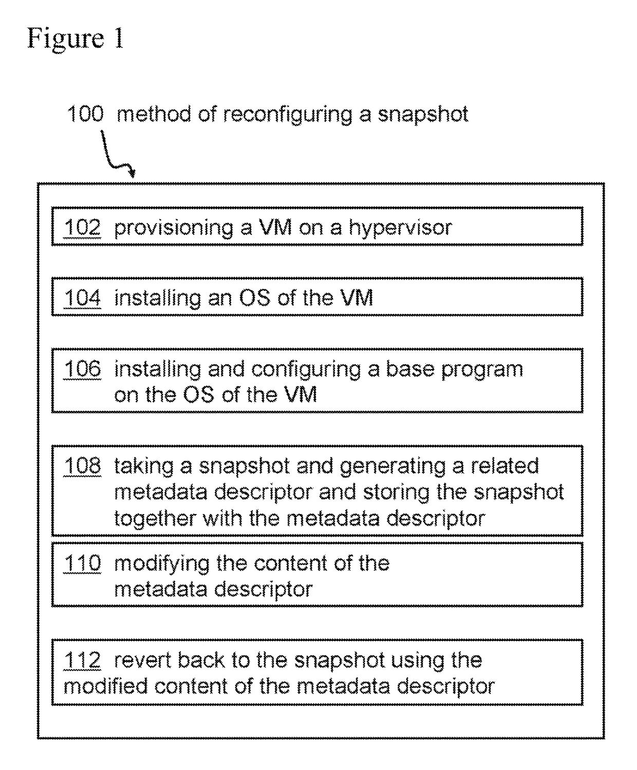 Reconfiguring a snapshot of a virtual machine