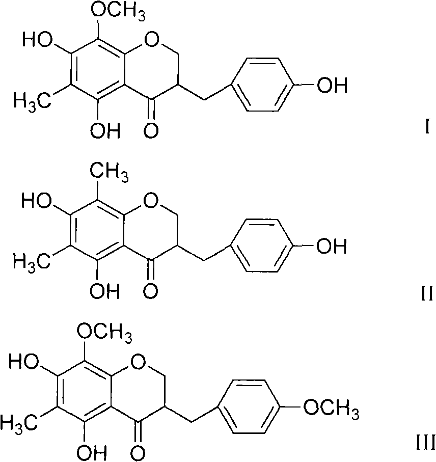 Fragrant solomonseal rhizome isoflavanone extract as well as preparation method and application thereof