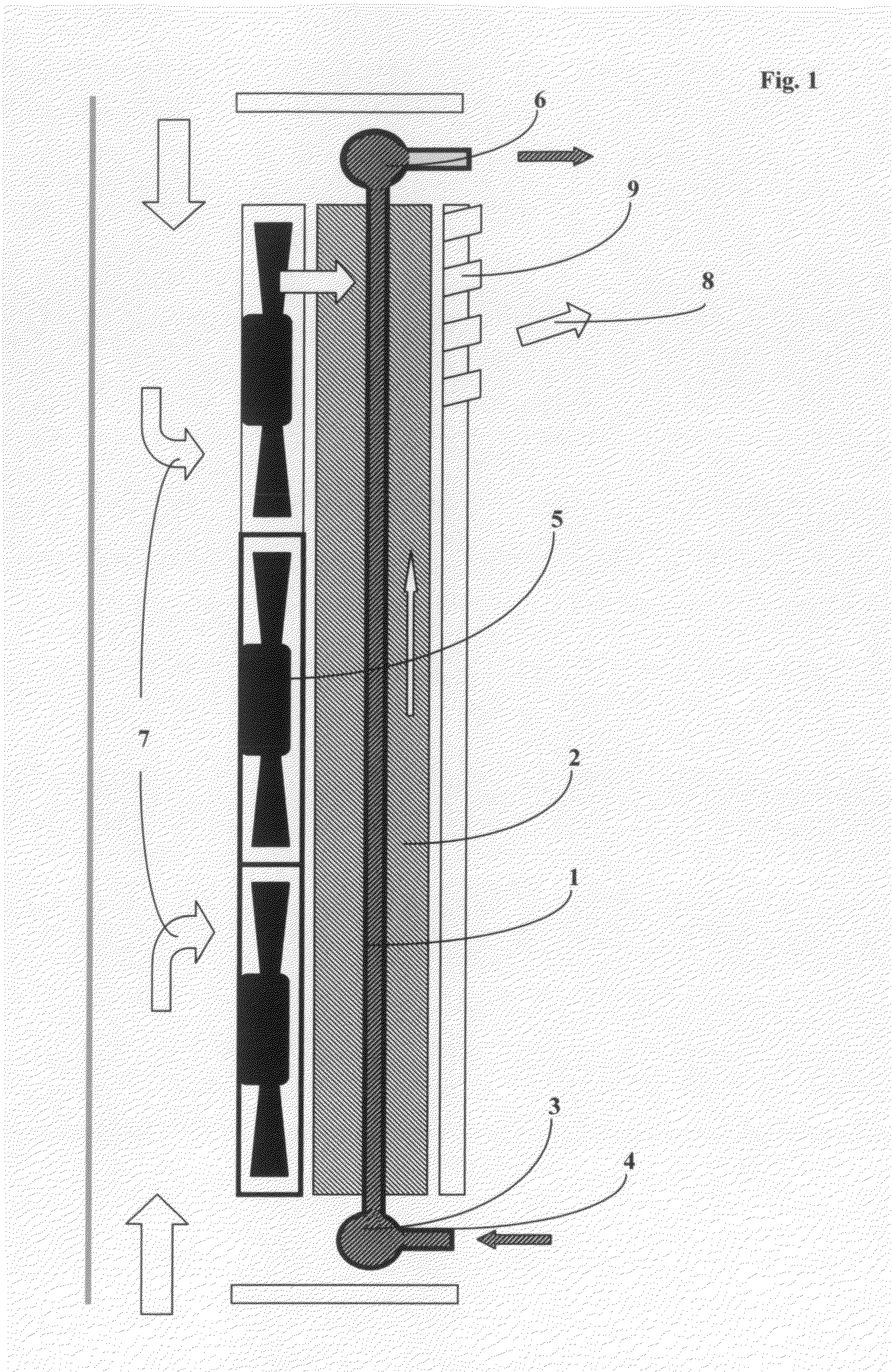 Multi tube-fins liquid-air heat exchanger and methods