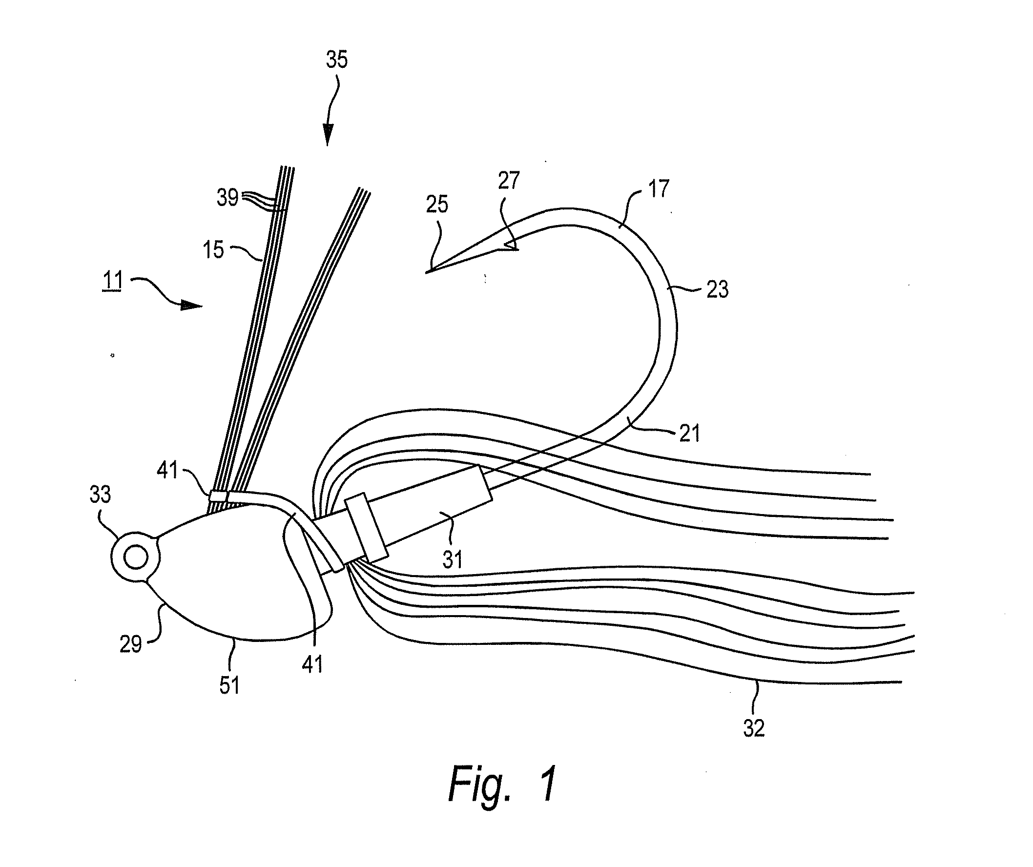 Fishing lure with split brush guard