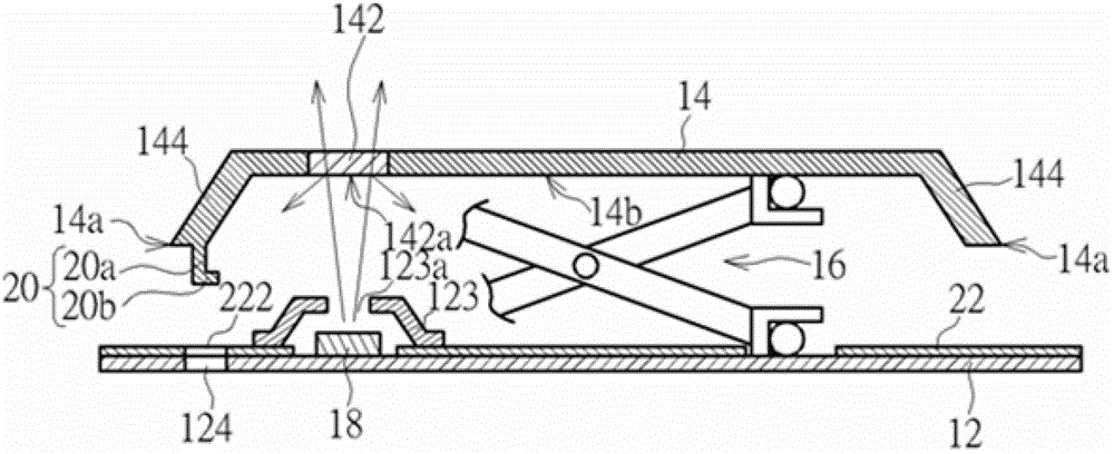 Light-emitting key structure