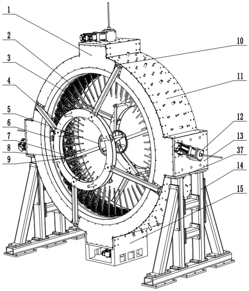 Three-dimensional spherical surface knitting machine capable of eliminating radial clearance and reducing abrasion of spindle rail