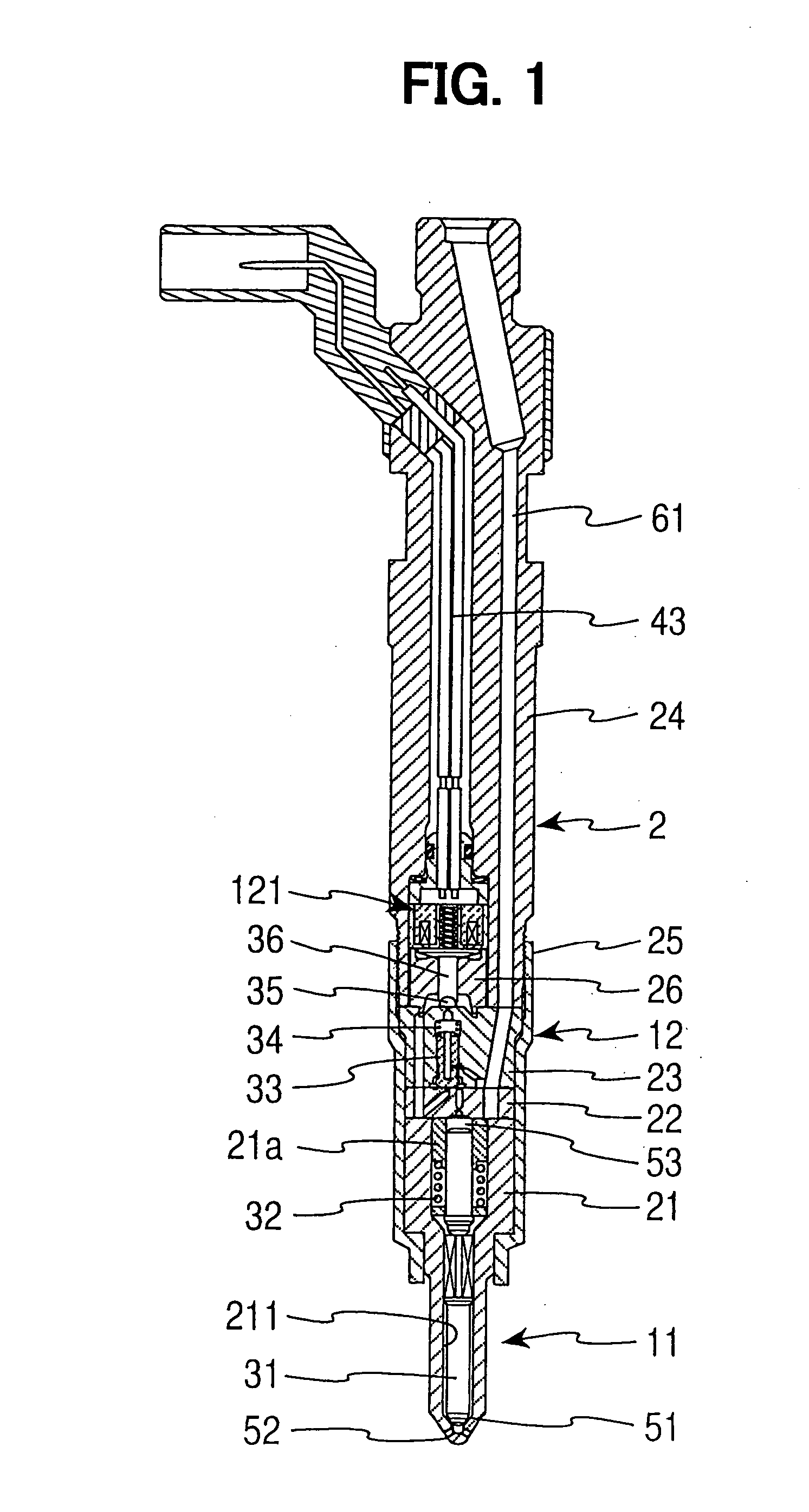 Injector having structure for controlling nozzle needle