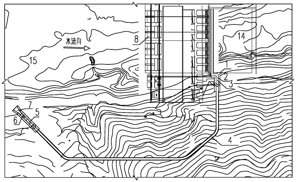 Comprehensive arrangement of combining tunnel-type nature-like fishway with fish lock and application method thereof