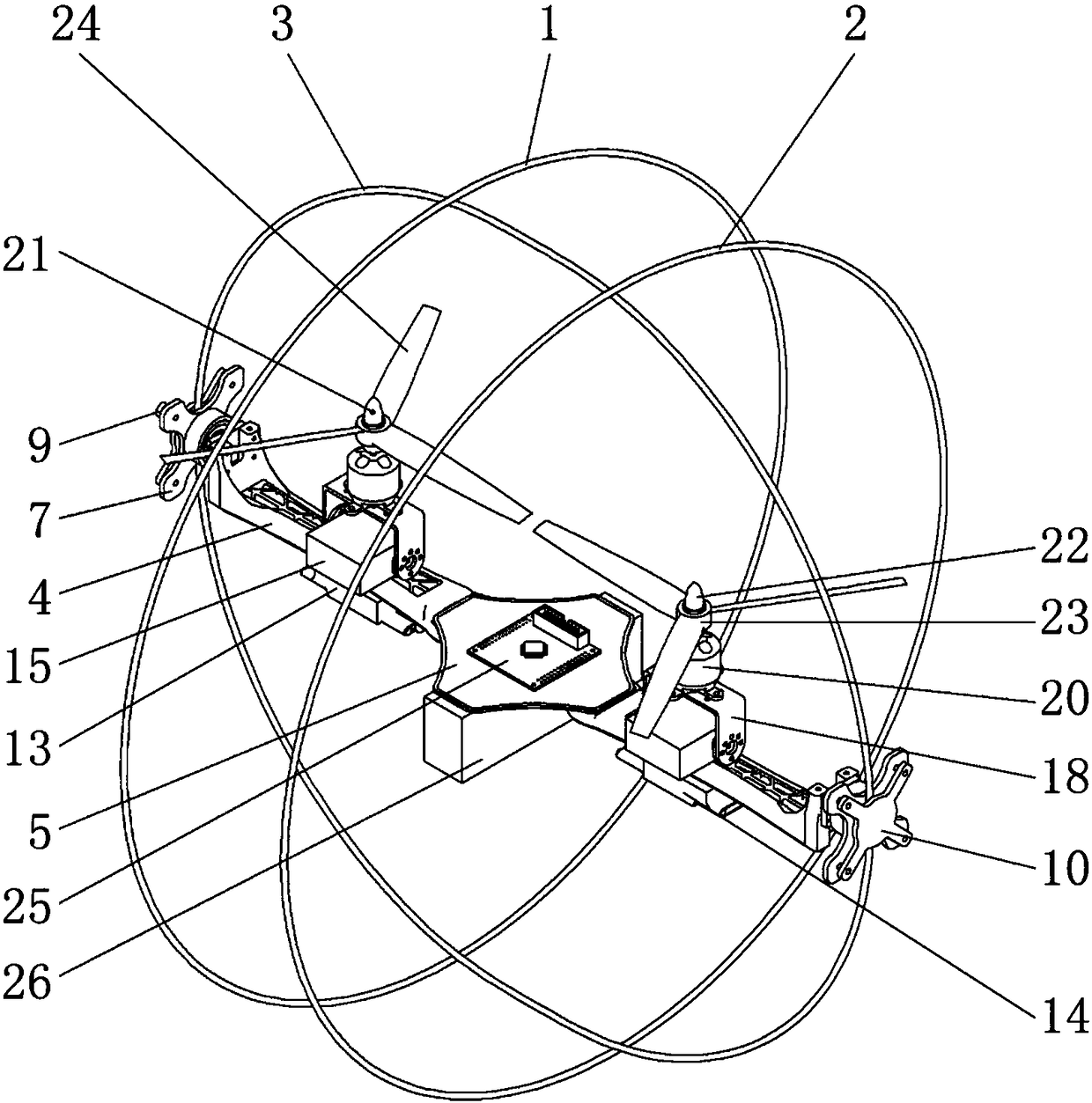 Air and land dual-purpose spherical robot