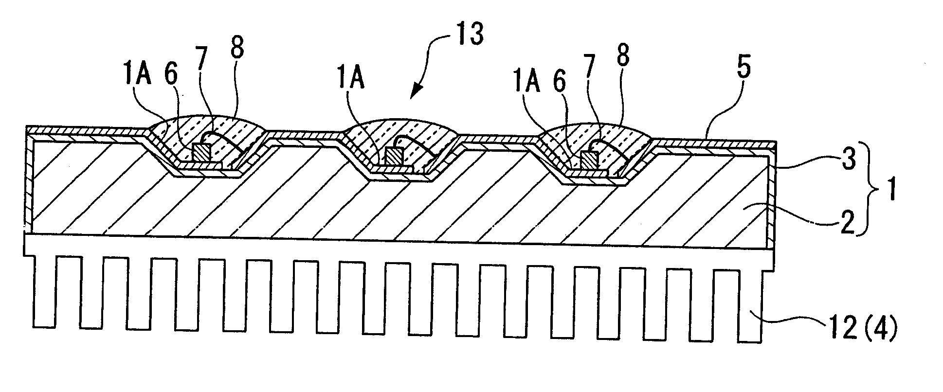 Light-emitting element mounting board, light-emitting element module, lighting device, display device, and traffic signal equipment