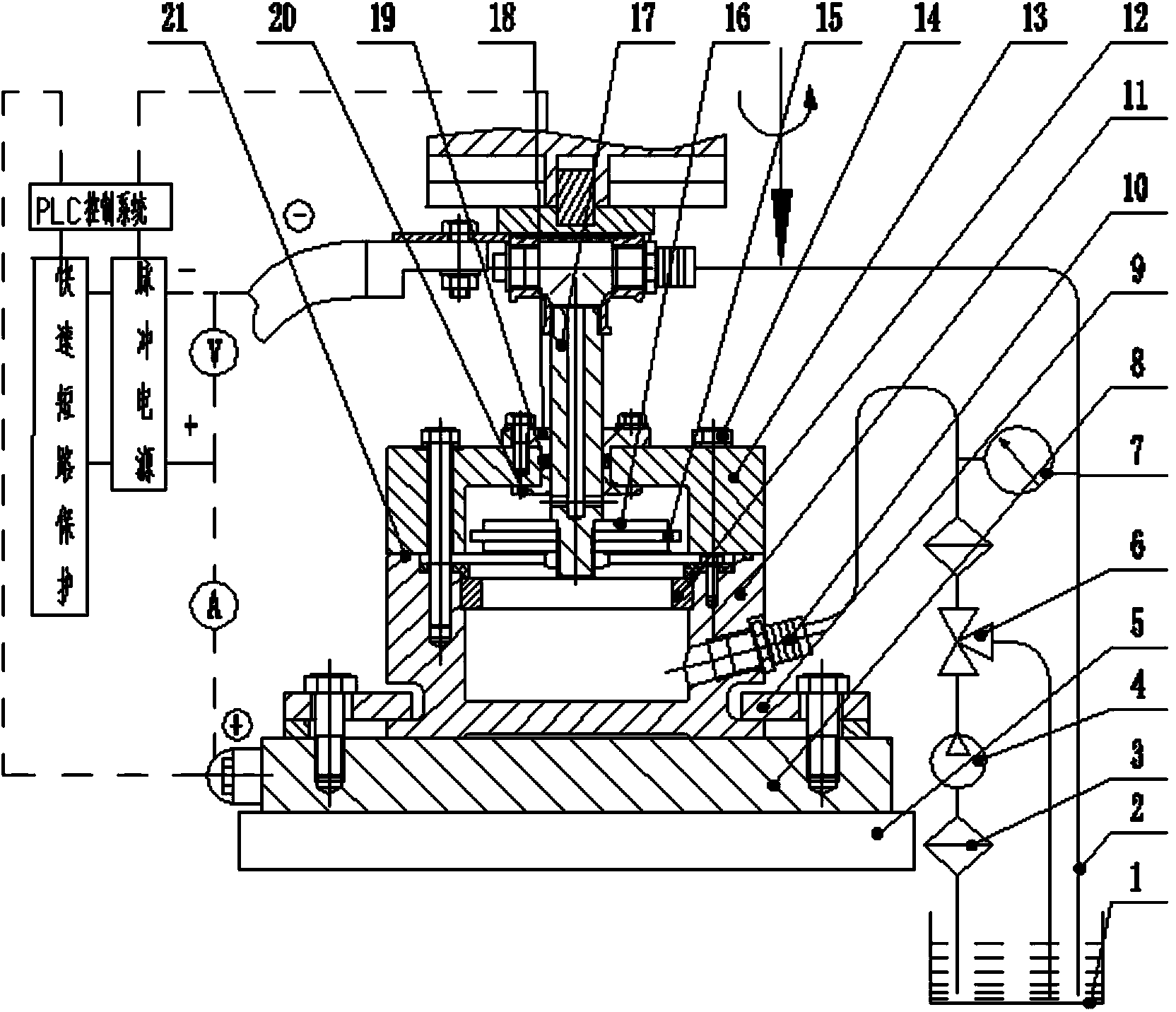 Electrochemical machining device and method for internally-oblique micro line segment gear