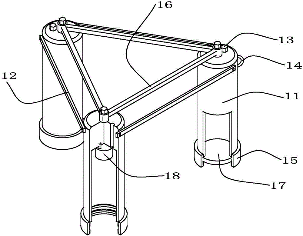 Water area vane shear test platform with bucket truss and installation method