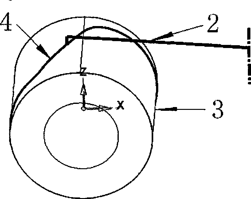 Method for designing swinging follower cylindrical cam contour line