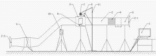 Experimental device for flow field display