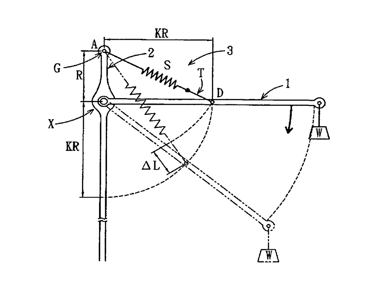 Counterweight arm mechanism