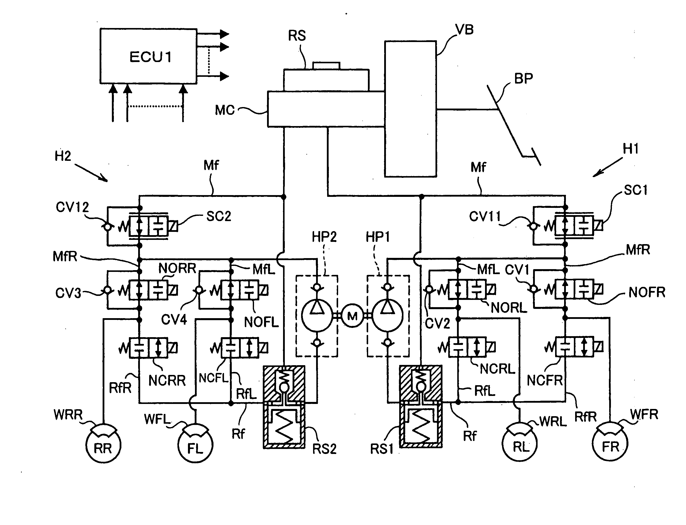 Braking system for vehicle