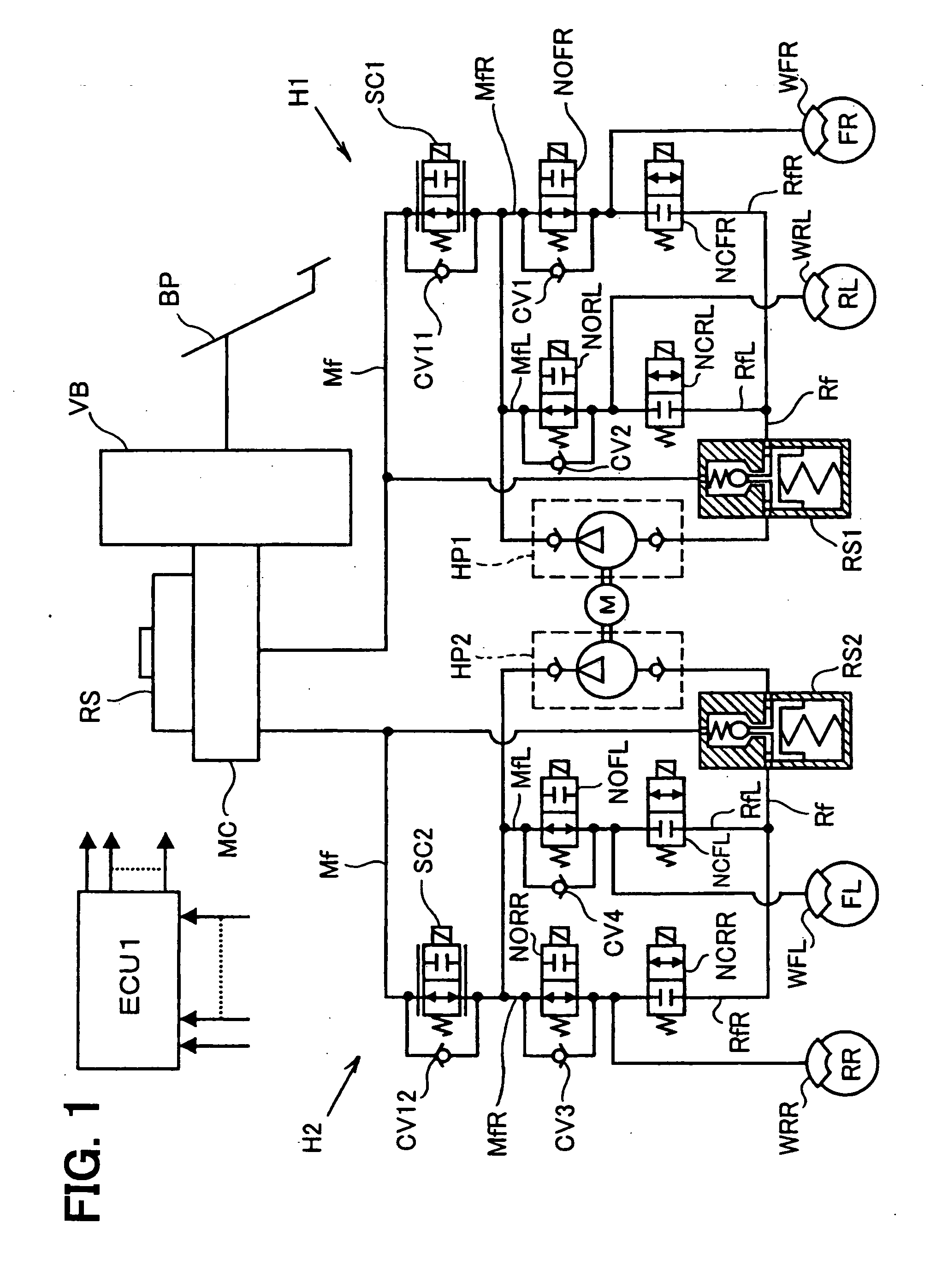 Braking system for vehicle