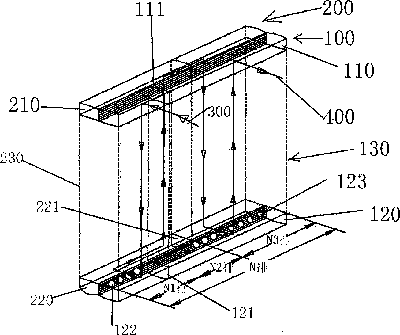 Parallel flow heat exchanger and use