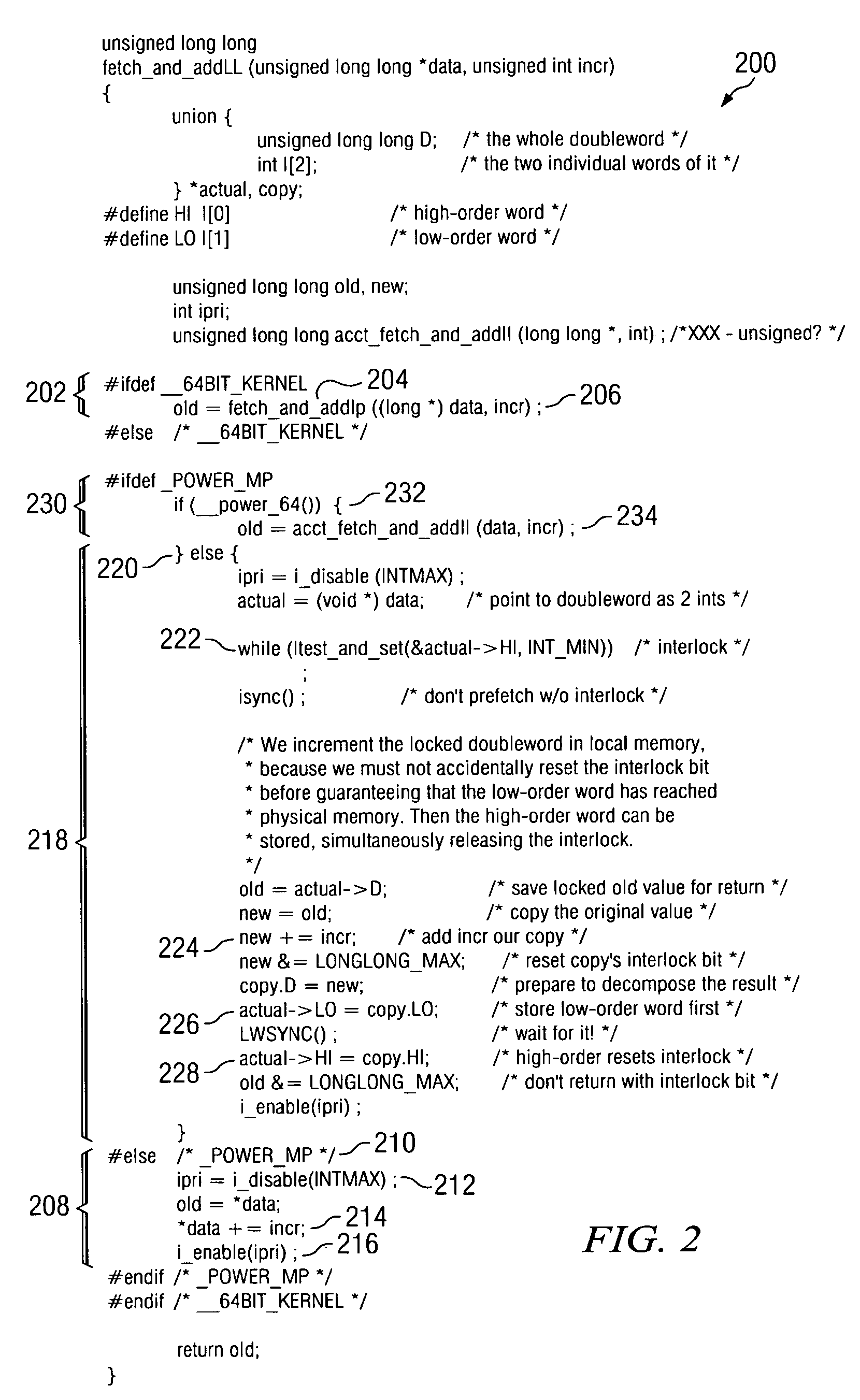 Atomically updating 64 bit fields in the 32 bit AIX kernel