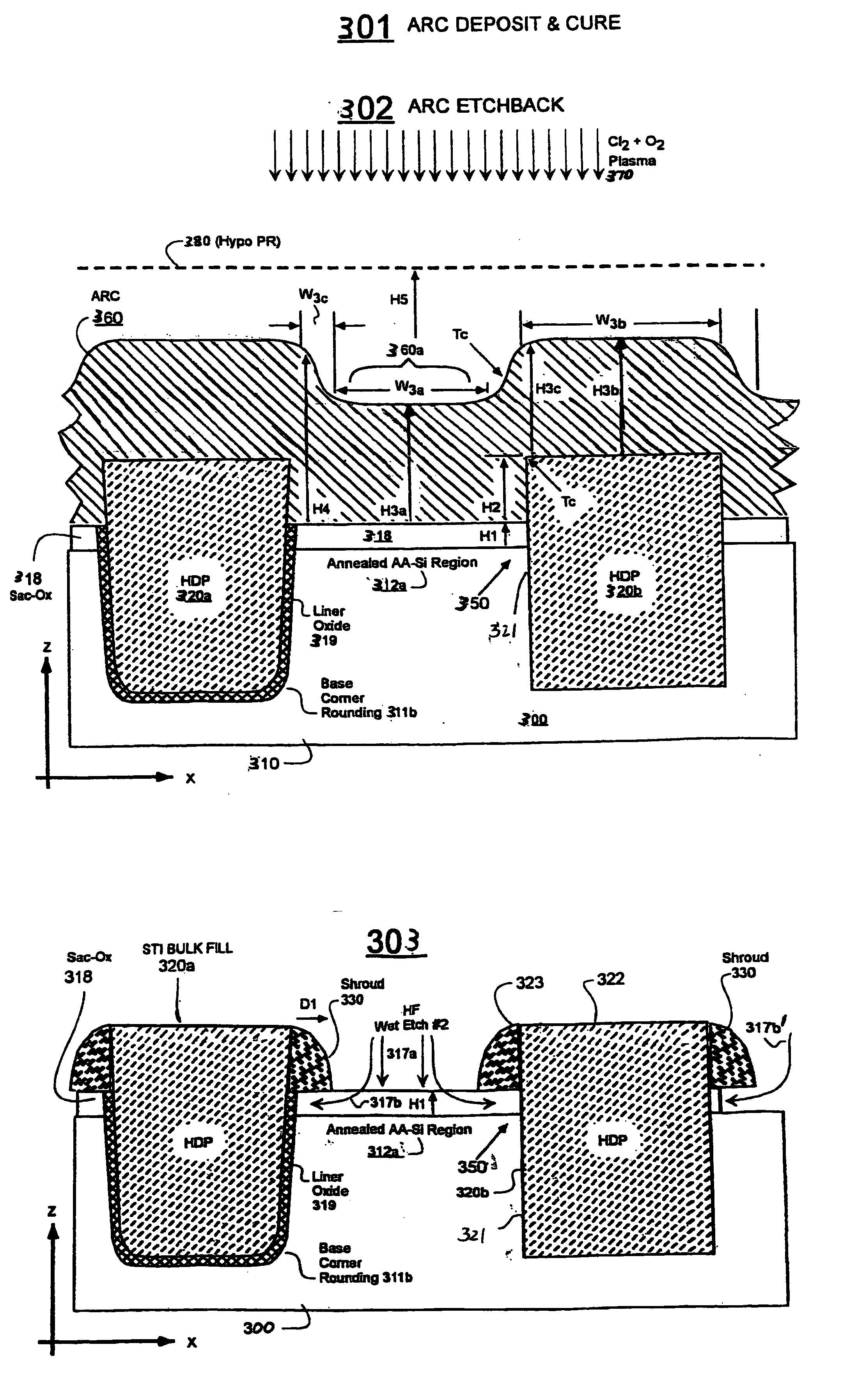 Formation of removable shroud by anisotropic plasma etch