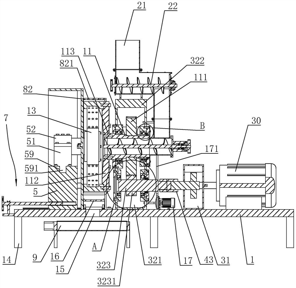 Spindle-free biomass granulator