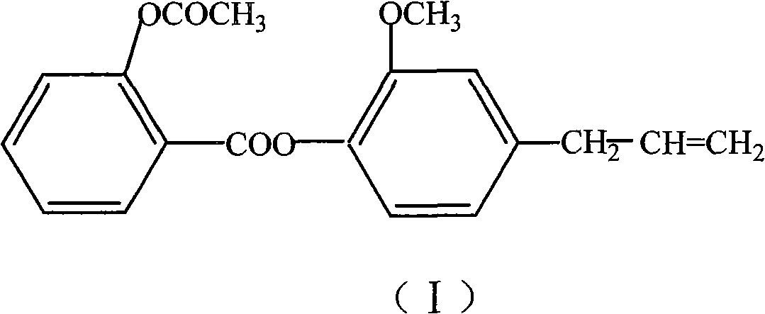 Eugenol aspirin ester pharmaceutical compound, preparation and preparing method