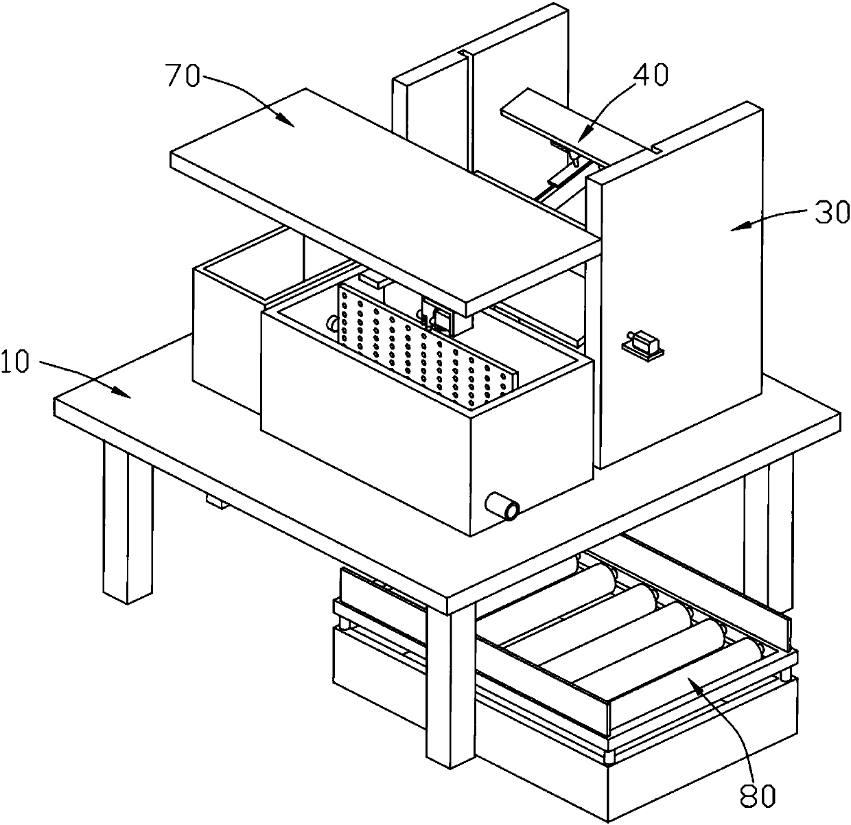 Peeling machine with water tank