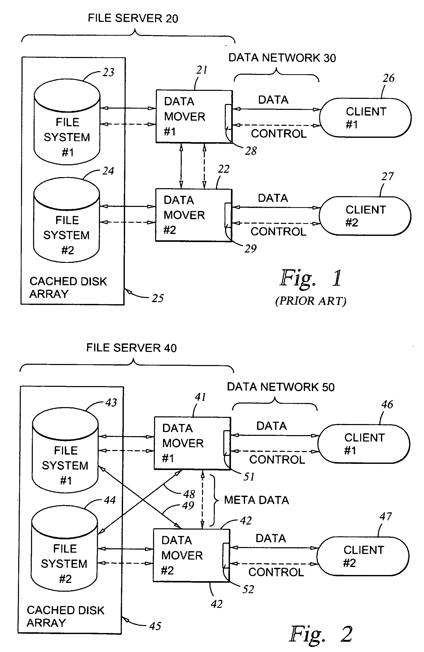 File server system providing direct data sharing between clients with a server acting as an arbiter and coordinator